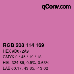 Farbcode: RGB 208 114 169 | qconv.com
