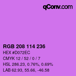 Color code: RGB 208 114 236 | qconv.com