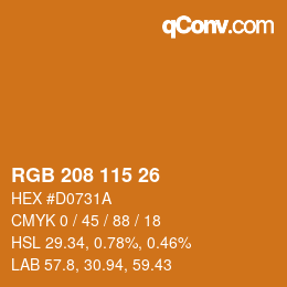 Color code: RGB 208 115 26 | qconv.com