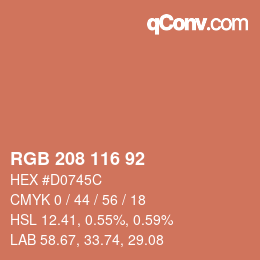 カラーコード: RGB 208 116 92 | qconv.com