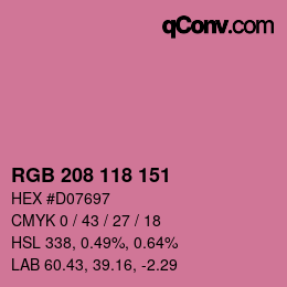 Código de color: RGB 208 118 151 | qconv.com