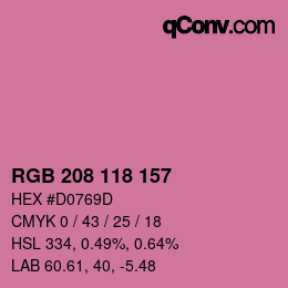 Código de color: RGB 208 118 157 | qconv.com