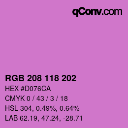 Farbcode: RGB 208 118 202 | qconv.com