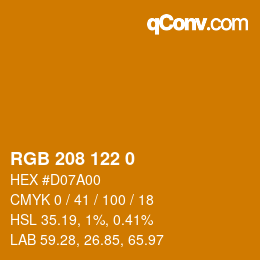 カラーコード: RGB 208 122 0 | qconv.com