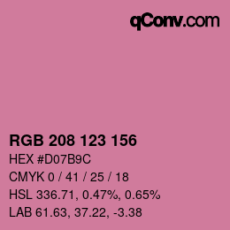 Color code: RGB 208 123 156 | qconv.com