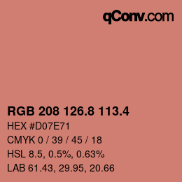 カラーコード: RGB 208 126.8 113.4 | qconv.com