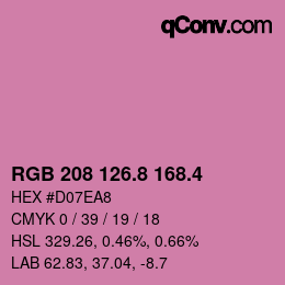 カラーコード: RGB 208 126.8 168.4 | qconv.com