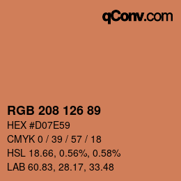 カラーコード: RGB 208 126 89 | qconv.com