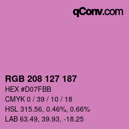 カラーコード: RGB 208 127 187 | qconv.com