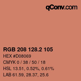 カラーコード: RGB 208 128.2 105 | qconv.com