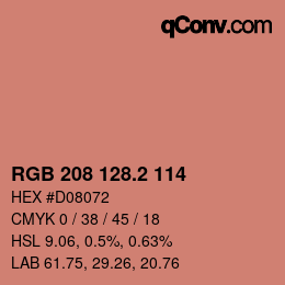 カラーコード: RGB 208 128.2 114 | qconv.com