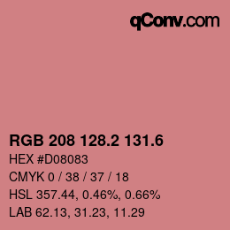 カラーコード: RGB 208 128.2 131.6 | qconv.com