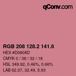 カラーコード: RGB 208 128.2 141.6 | qconv.com