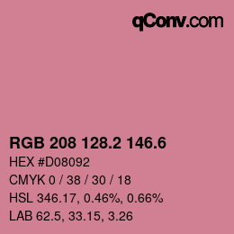カラーコード: RGB 208 128.2 146.6 | qconv.com