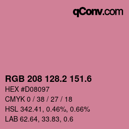カラーコード: RGB 208 128.2 151.6 | qconv.com