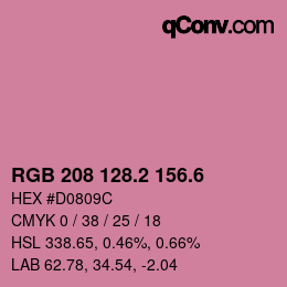 カラーコード: RGB 208 128.2 156.6 | qconv.com