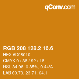 カラーコード: RGB 208 128.2 16.6 | qconv.com