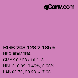 カラーコード: RGB 208 128.2 186.6 | qconv.com