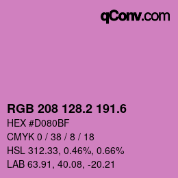 カラーコード: RGB 208 128.2 191.6 | qconv.com