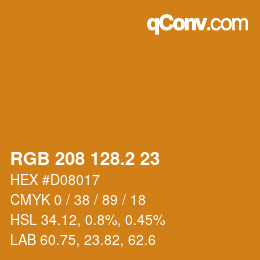 カラーコード: RGB 208 128.2 23 | qconv.com