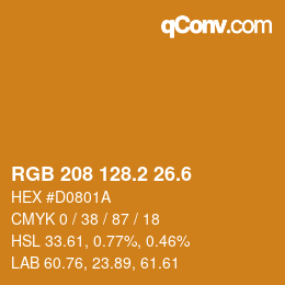 カラーコード: RGB 208 128.2 26.6 | qconv.com