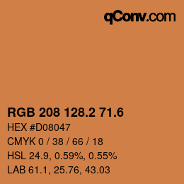 カラーコード: RGB 208 128.2 71.6 | qconv.com