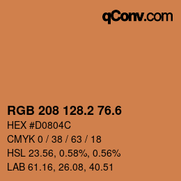 カラーコード: RGB 208 128.2 76.6 | qconv.com