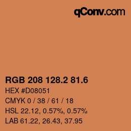 カラーコード: RGB 208 128.2 81.6 | qconv.com