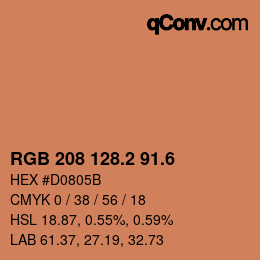 カラーコード: RGB 208 128.2 91.6 | qconv.com