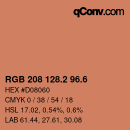 カラーコード: RGB 208 128.2 96.6 | qconv.com