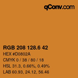 カラーコード: RGB 208 128.6 42 | qconv.com