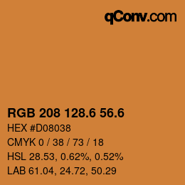 カラーコード: RGB 208 128.6 56.6 | qconv.com