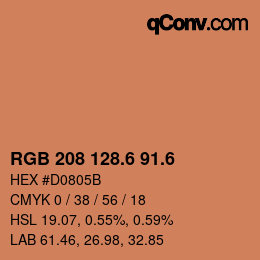 カラーコード: RGB 208 128.6 91.6 | qconv.com