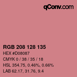 カラーコード: RGB 208 128 135 | qconv.com