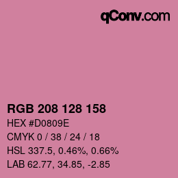 颜色代码: RGB 208 128 158 | qconv.com