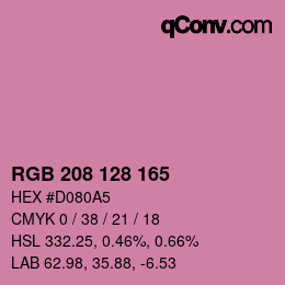 カラーコード: RGB 208 128 165 | qconv.com
