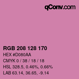 颜色代码: RGB 208 128 170 | qconv.com
