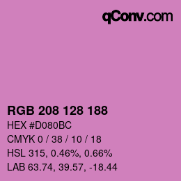カラーコード: RGB 208 128 188 | qconv.com