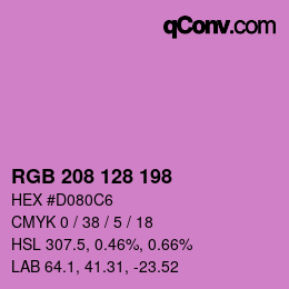 カラーコード: RGB 208 128 198 | qconv.com