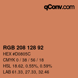 カラーコード: RGB 208 128 92 | qconv.com