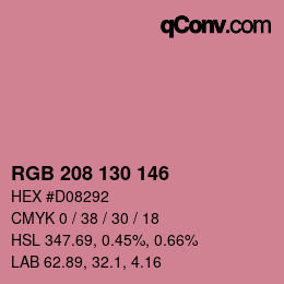 Color code: RGB 208 130 146 | qconv.com