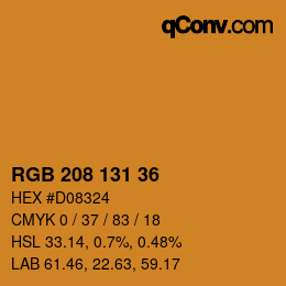 Farbcode: RGB 208 131 36 | qconv.com