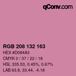 Color code: RGB 208 132 163 | qconv.com