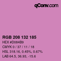 Color code: RGB 208 132 185 | qconv.com