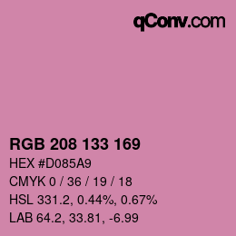 颜色代码: RGB 208 133 169 | qconv.com