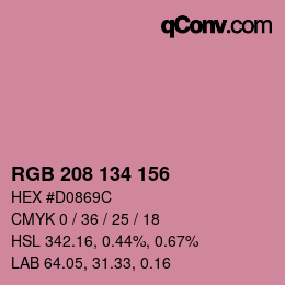Color code: RGB 208 134 156 | qconv.com