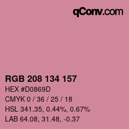 Color code: RGB 208 134 157 | qconv.com