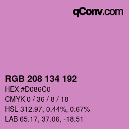 Color code: RGB 208 134 192 | qconv.com