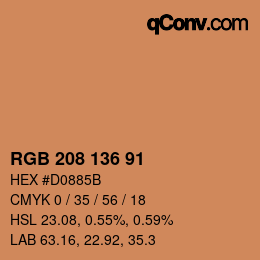 Color code: RGB 208 136 91 | qconv.com