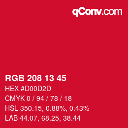 Farbcode: RGB 208 13 45 | qconv.com